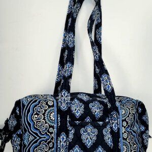 Vera Bradley Calypso Top Zip Shoulder Purse Bag Navy Blue 15x10x6 Duffle Bag